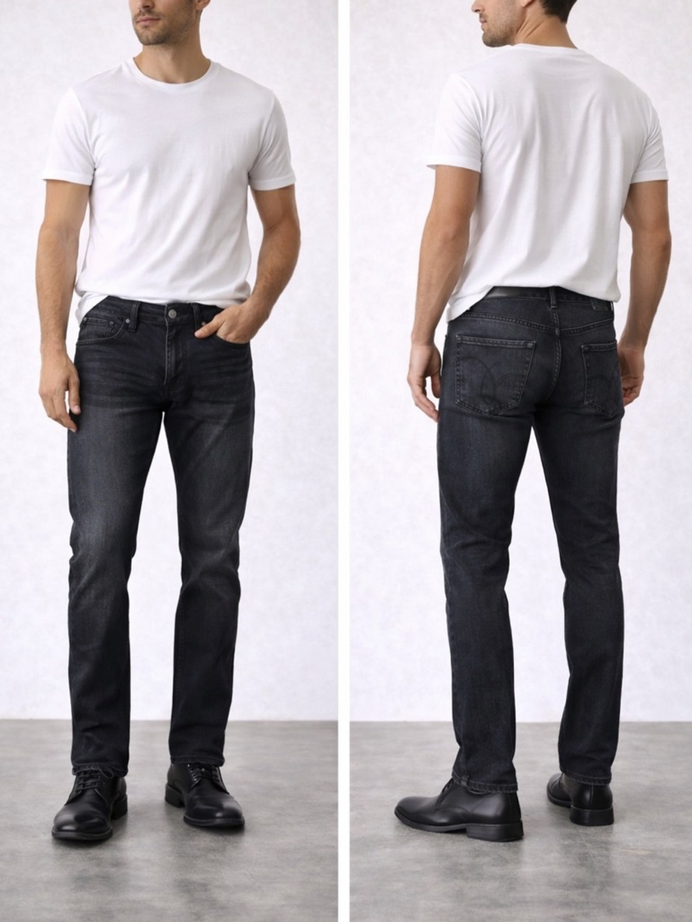 Calvin Klein Men's Dark Gray Slim Straight Jeans